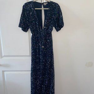 ASOS Sequined Gown in Navy